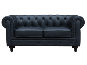 Sofa right fixed Chesterfield "Aliza"  2 seater-  Black 2