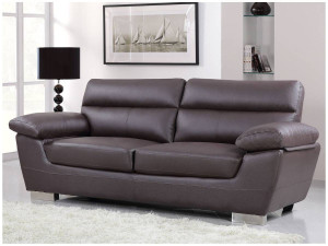 Bonded leather sofa / PVC "DALLAS" - 3 seats - Chocolate 2