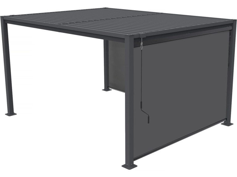 Howard" bioclimatic pergola with 2 galvanized steel awnings - 3 x 4 m - Grey