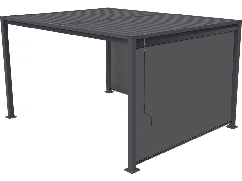 Howard" bioclimatic pergola with 2 galvanized steel awnings - 3 x 4 m - Grey