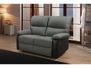 Reclining 2 - seater sofa "Lincoln" - Black / Dark Grey 2