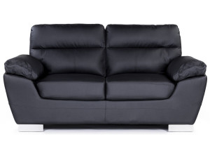 Bonded leather / PVC sofa "DALLAS" - 2 seats - Black 2