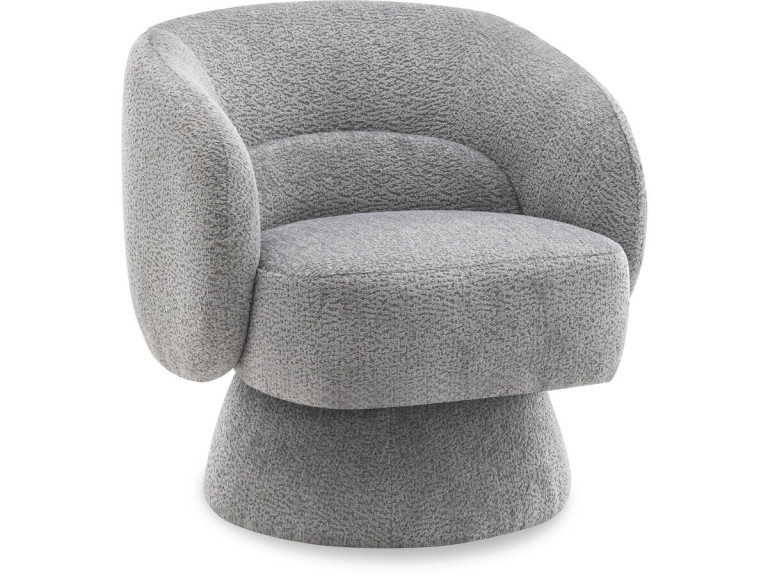 Franklin" swivel armchair in bouclette fabric - 74 x 75 x 75 cm - Grey