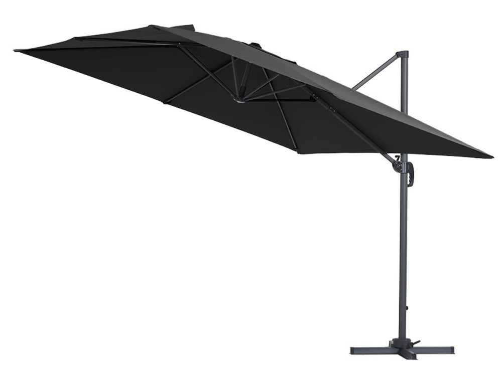 Cantilever Umbrella with Aluminium Frame "Sun 3" - Square - 3 x 3 m  (9'10" x 9'10") - Black