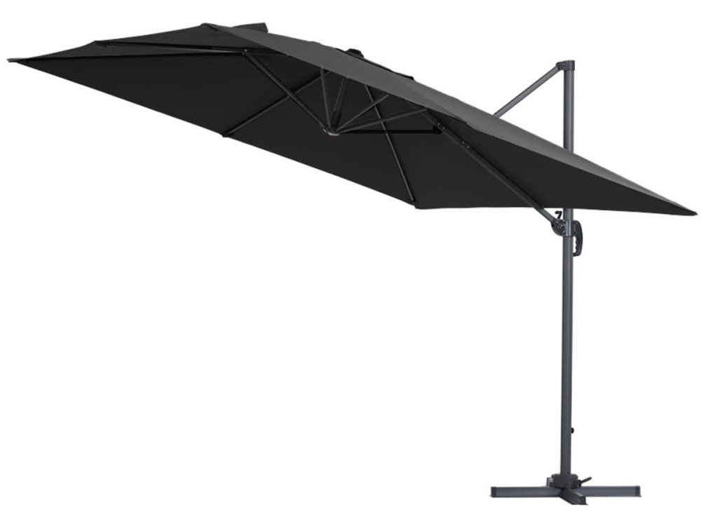 Garden Hanging umbrella Alu "Sun 3" - Square - 3 x 3 m - black- Slabs included
