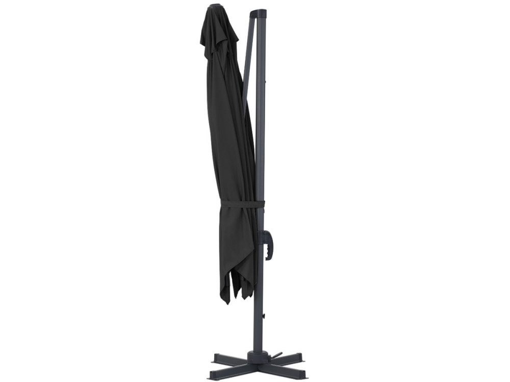 Garden Hanging umbrella Alu "Sun 3" - Square - 3 x 3 m - black- Slabs included