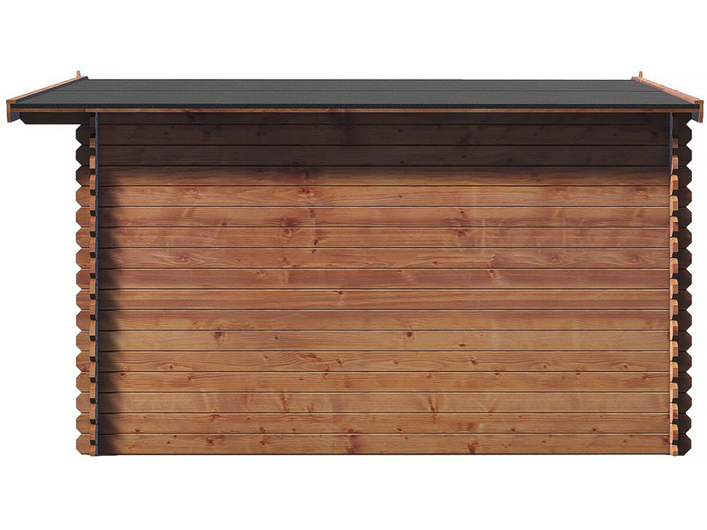 14 m² "Valmont" autoclave-treated brown wooden garden shed - 28 mm