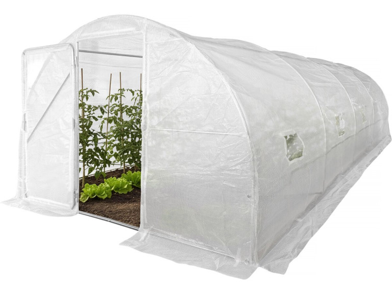 Garden greenhouse with door 6 x 3 m "Mimosa" - 18 m² - 180g - White