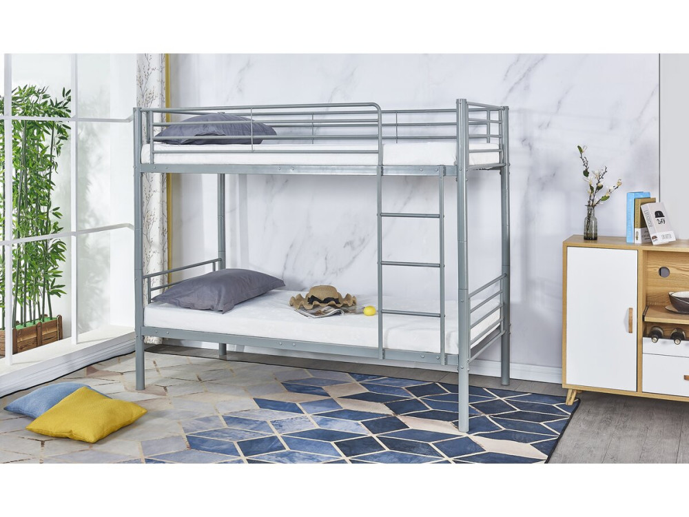 Bunk bed "ADAM" - 90 x 190 cm - Metal - Grey