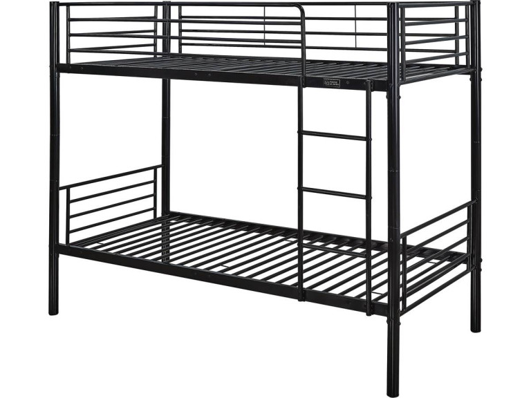 Bunk bed  "ADAM" - 200 x 97,5 x 165 cm - Metal - Black