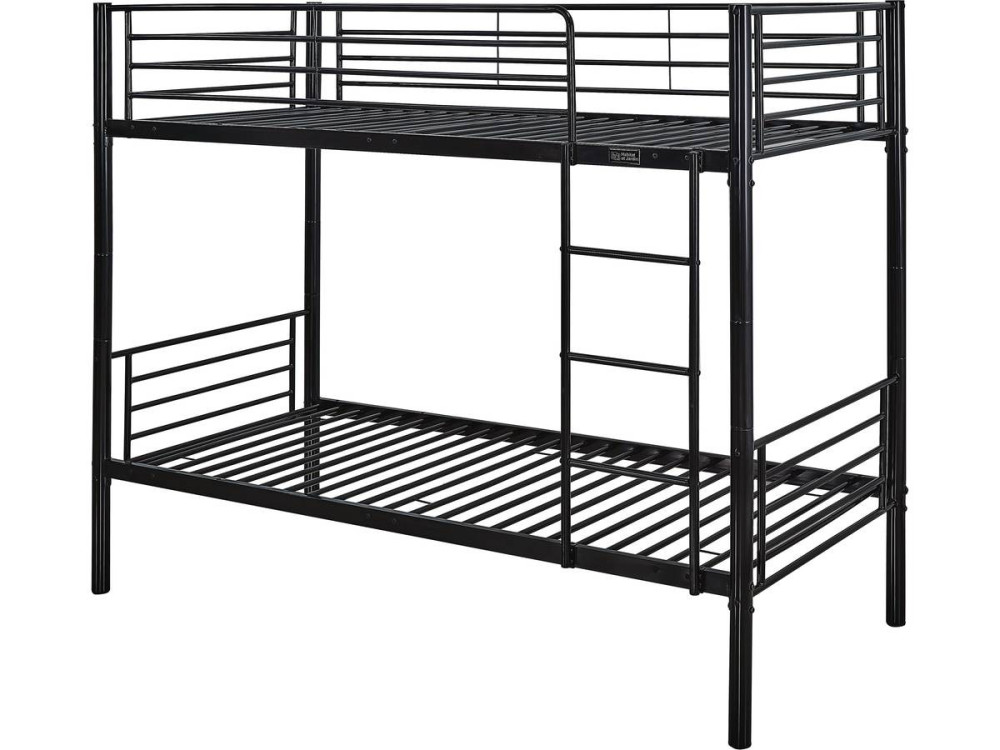 Bunk bed  "ADAM" - 200 x 97,5 x 165 cm - Metal - Black