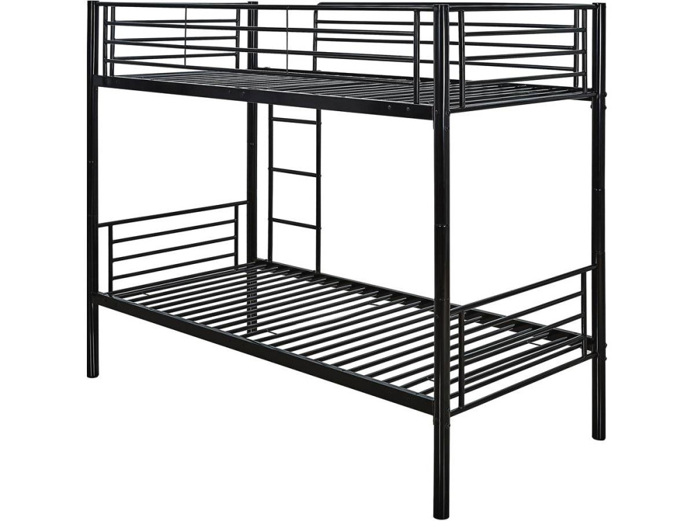 Bunk bed  "ADAM" - 200 x 97,5 x 165 cm - Metal - Black