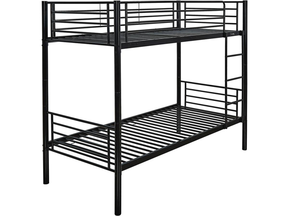 Bunk bed  "ADAM" - 200 x 97,5 x 165 cm - Metal - Black