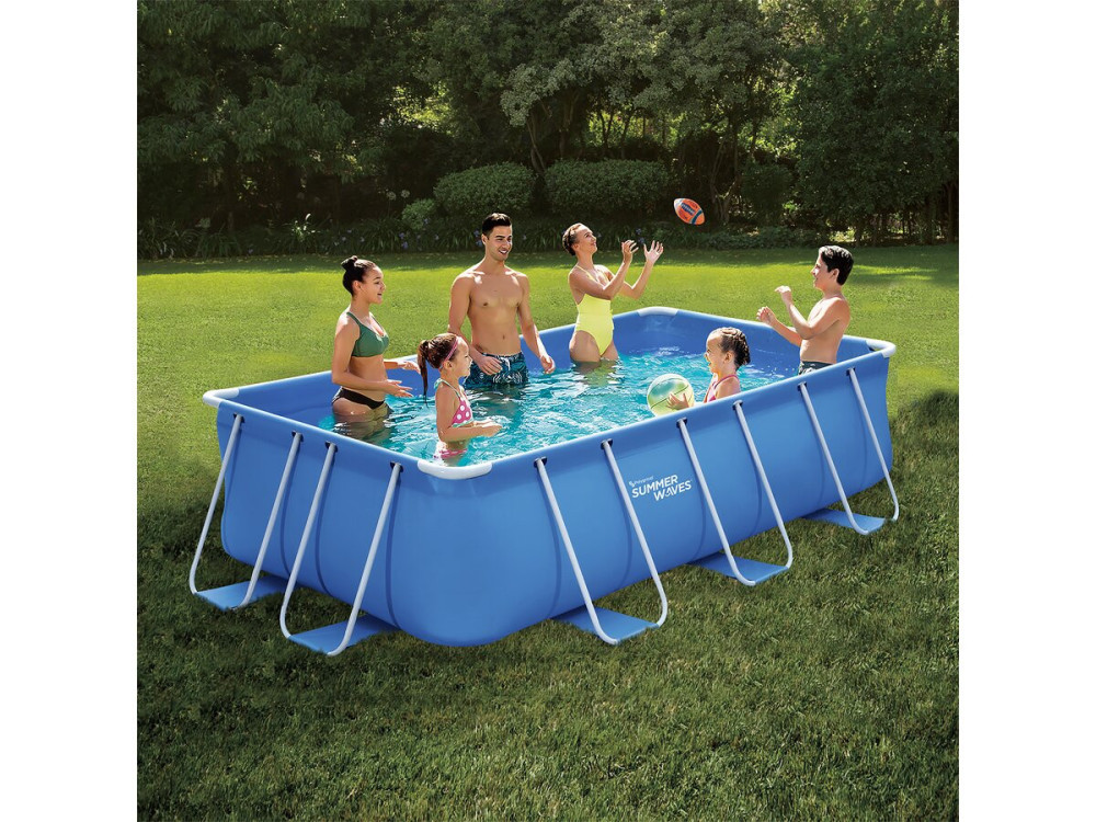Rectangular metal frame swimming pool - "Ludo 2" - 4 x 2 x 1.22 m - Cartridge filtration system