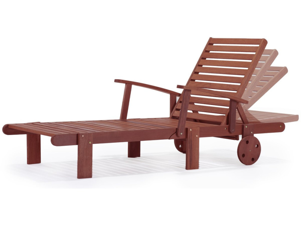 Exotic wooden Folding Sun lounger  "Tokyo" - Mohogany - acajou Brown - Set of 4