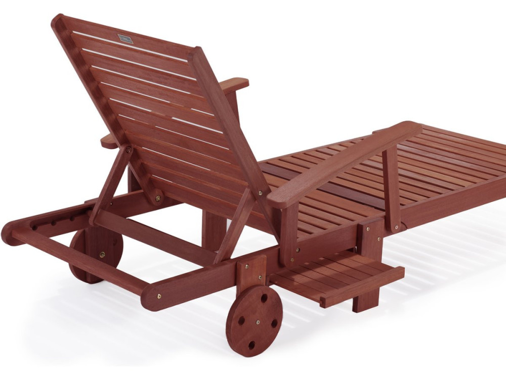 Exotic wooden Folding Sun lounger  "Tokyo" - Mohogany - acajou Brown - Set of 4