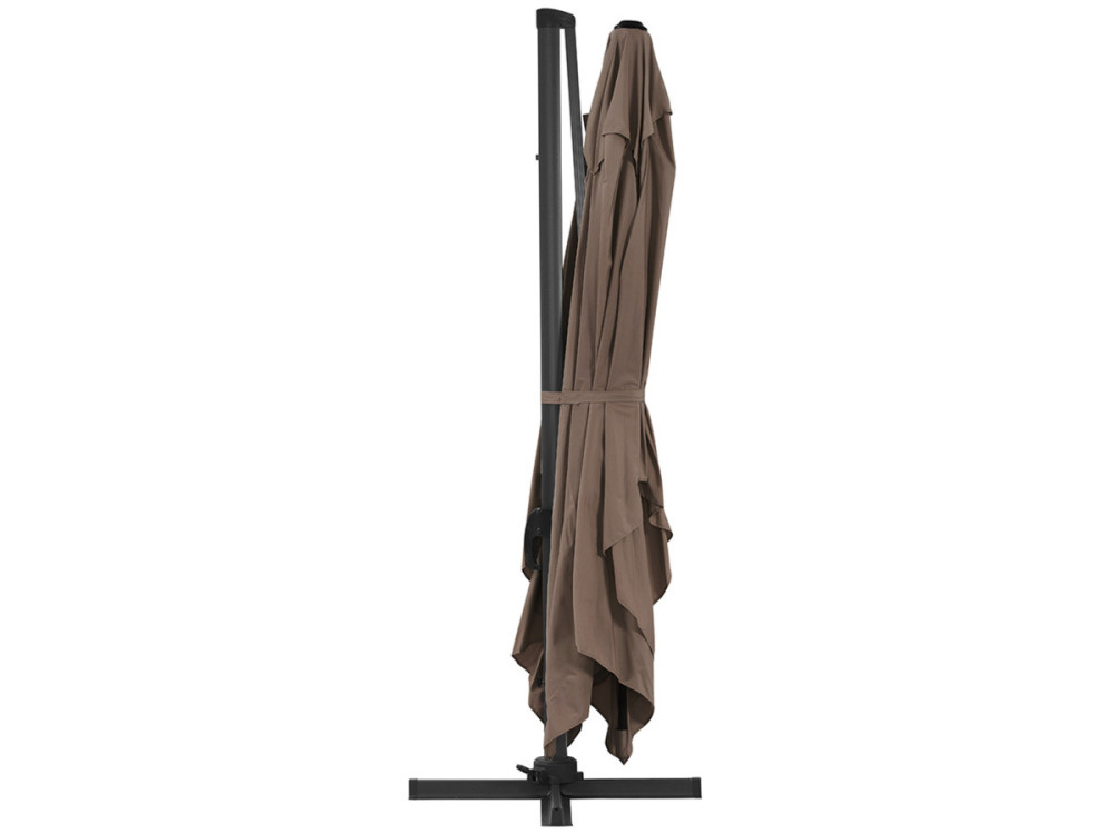 Cantilever Garden Umbrella in Aluminium "Sun 4" - Rectangular - 3m x 4m (9ft 10in. x 13ft. 1in.) - Taupe - Base Weights Included