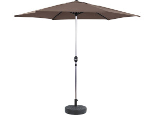 Straight Alu garden parasol "Sol" - Round - Ø 3m - Grey - With weighted base