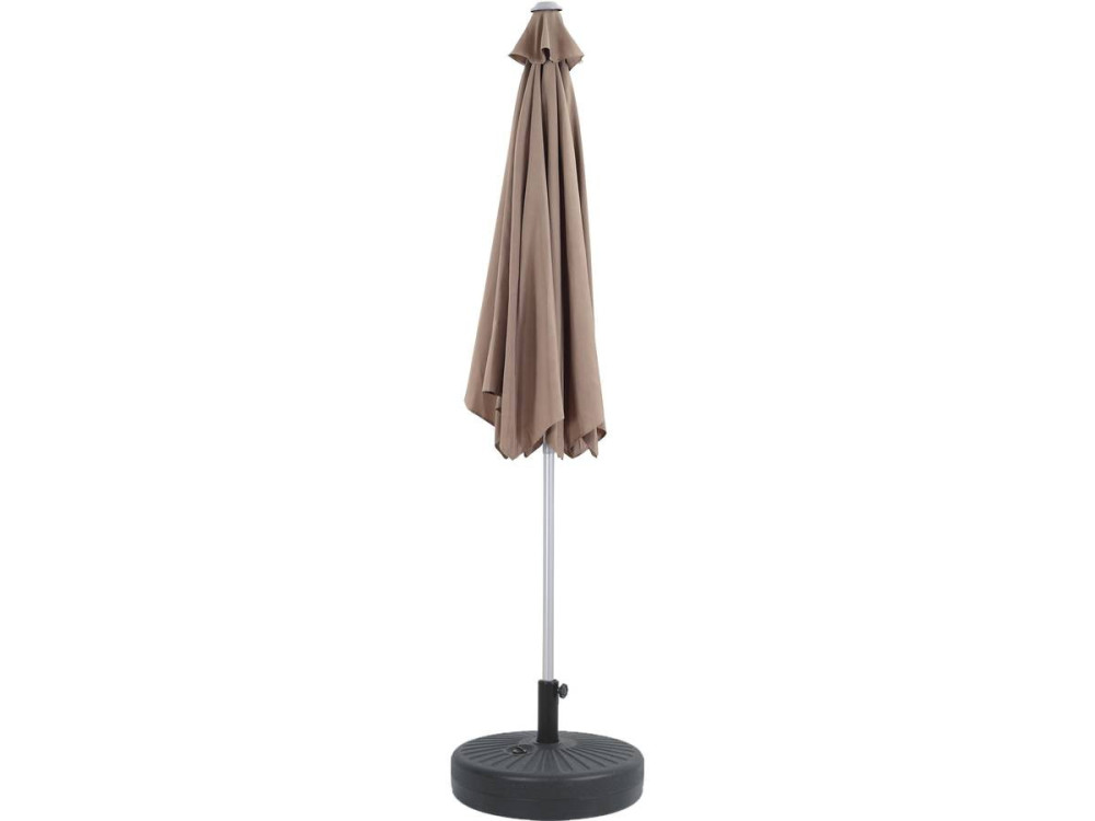 Straight Alu garden parasol "Sol" - Round - Ø 3m - Grey - With weighted base