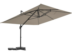 Sky 4" aluminium deported garden parasol - 3 x 4 m - Taupe