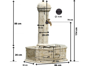 Provence" fountain - 0.86 x 0.51 x 1.13 m 2