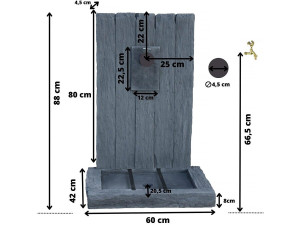 ARDOISE" fountain - reconstituted stone - 59 x 44 x 87 cm - Grey 2