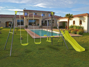 Enzo II" metal gantry with slide - 4 apparatus - Green 2