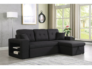 Convertible corner sofa  "Axel" - Black 2