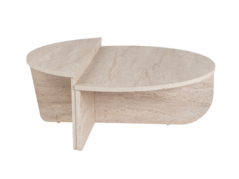 Orion" wooden coffee table - 90 x 60 x 30 cm - Travertine