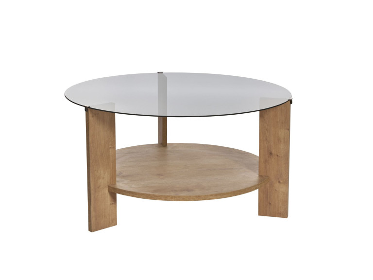 Clara" wooden coffee table - 75 x 75 x 40 cm - Oak SaphirFumées