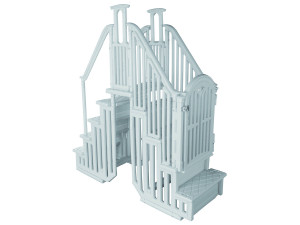 Double staircase for swimming pool