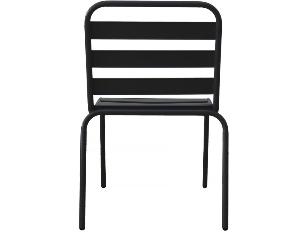 Set of 4 stackable metal garden chairs "Bilbao" - Grey
