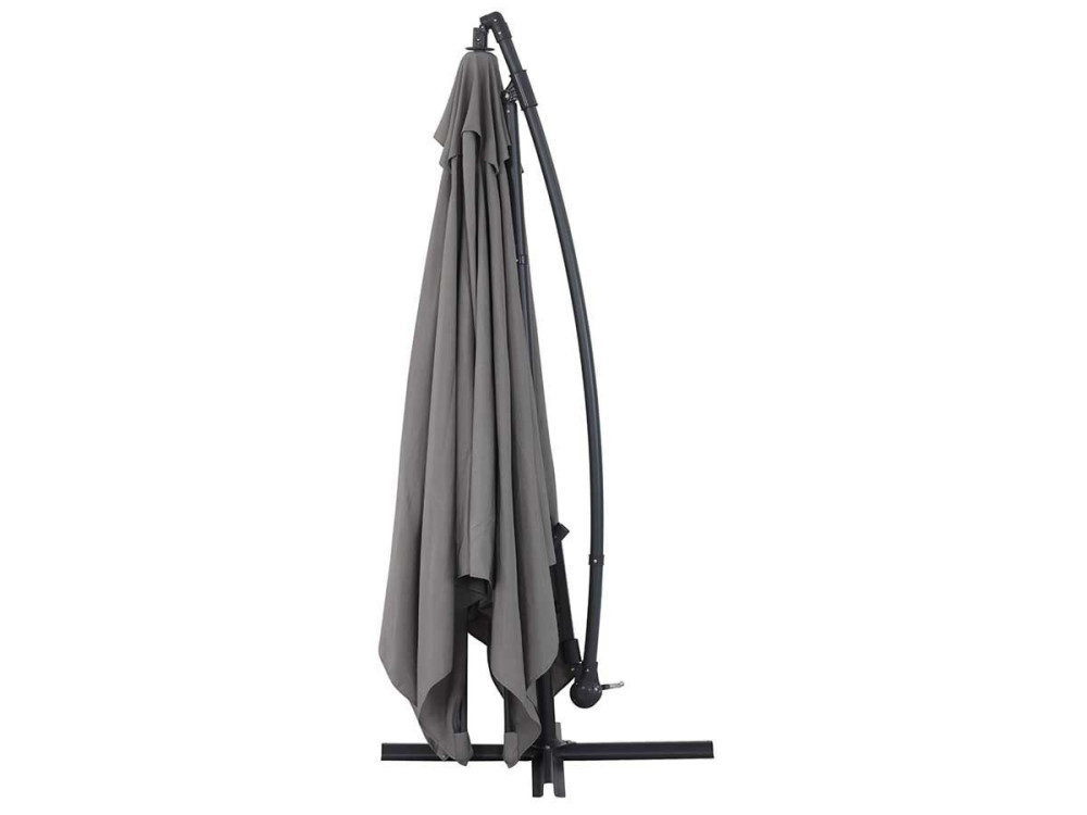 Overhanging Parasol Alu "Ilios 3" - square - 9'10" x 9'10" - Grey