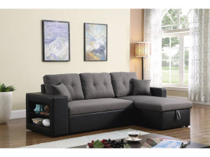 Convertible corner sofa "Axel" - Black/Grey 2