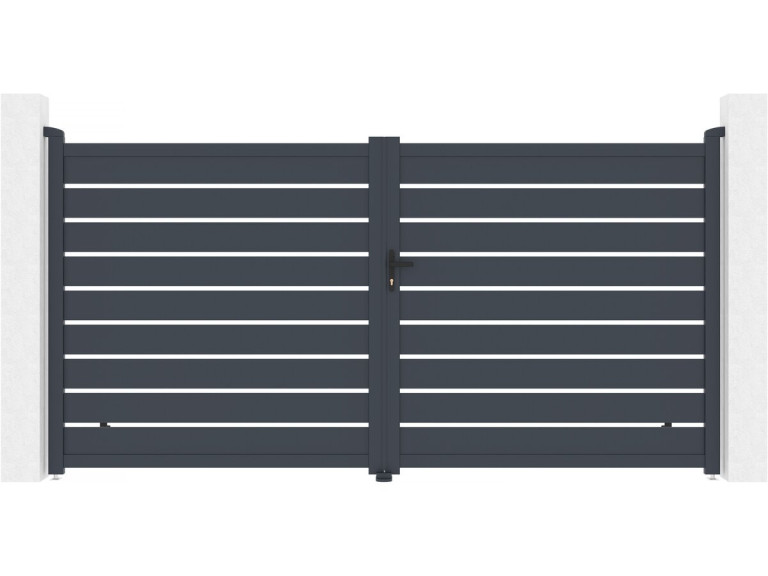 "Bastien" Aluminum Gate - 350 x 176 cm - Anthracite