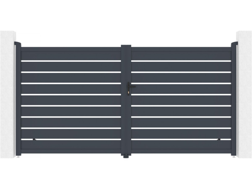 "Bastien" Aluminum Gate - 350 x 176 cm - Anthracite