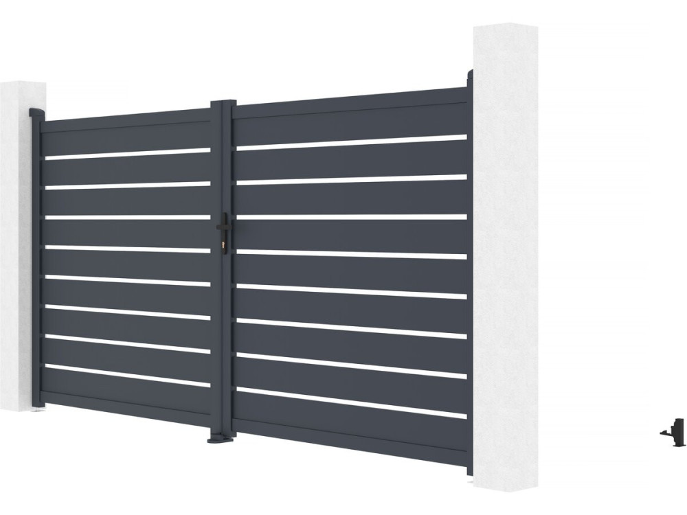 "Bastien" Aluminum Gate - 350 x 176 cm - Anthracite