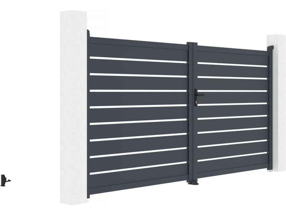 "Bastien" Aluminum Gate - 350 x 176 cm - Anthracite