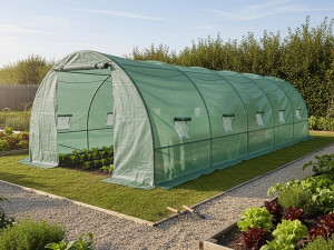 Greenhouse 8 x 3 m "Lys" - 24 m² - 140g - Green 2