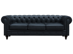 Sofa right fixed Chesterfield "Aliza"  - 3 seater - Black 2