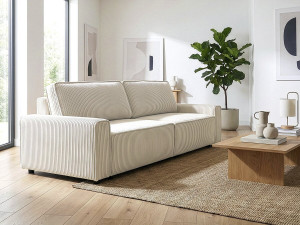 Montaigne corduroy convertible sofa - 3 seats - Beige 2