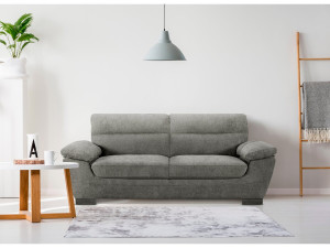 Fixed fabric sofa "Dallas" - 210 X 88 X 90 cm - 3 seats - Grey 2