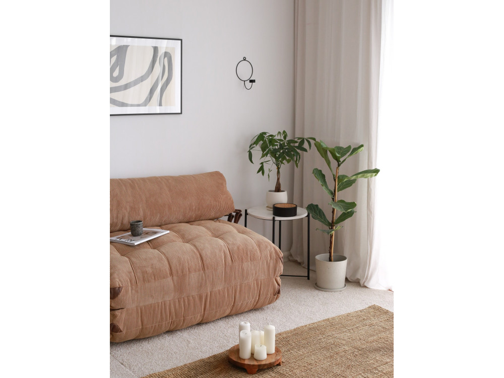2-seater fabric sofa bed "Fold" - 120 x 75 x 79 cm - Brown