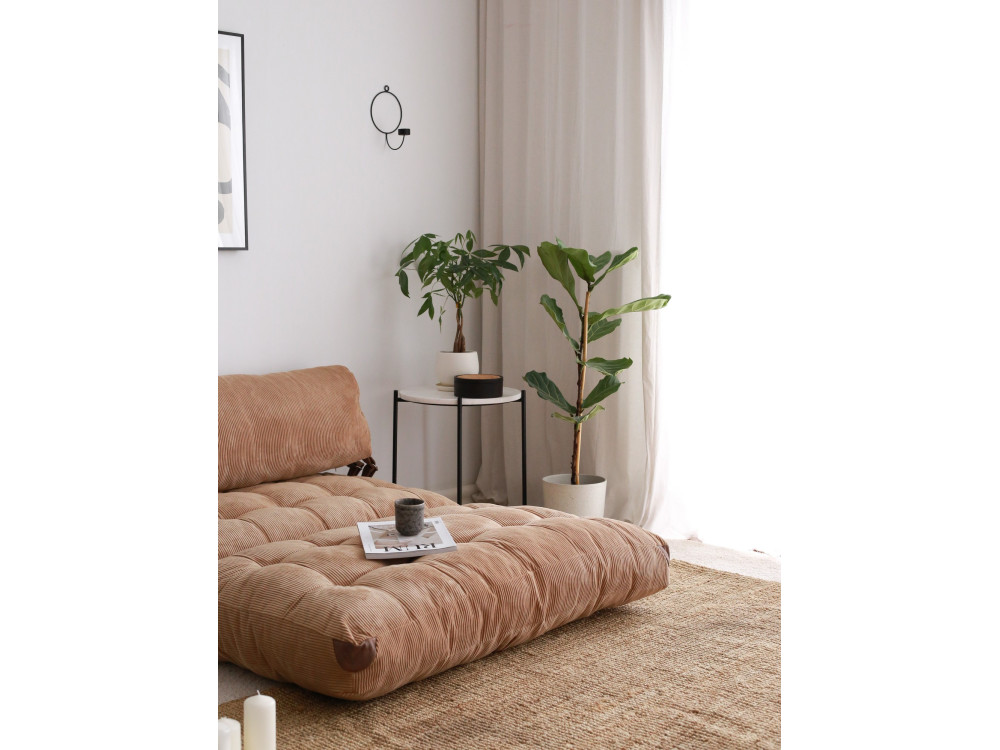 2-seater fabric sofa bed "Fold" - 120 x 75 x 79 cm - Brown