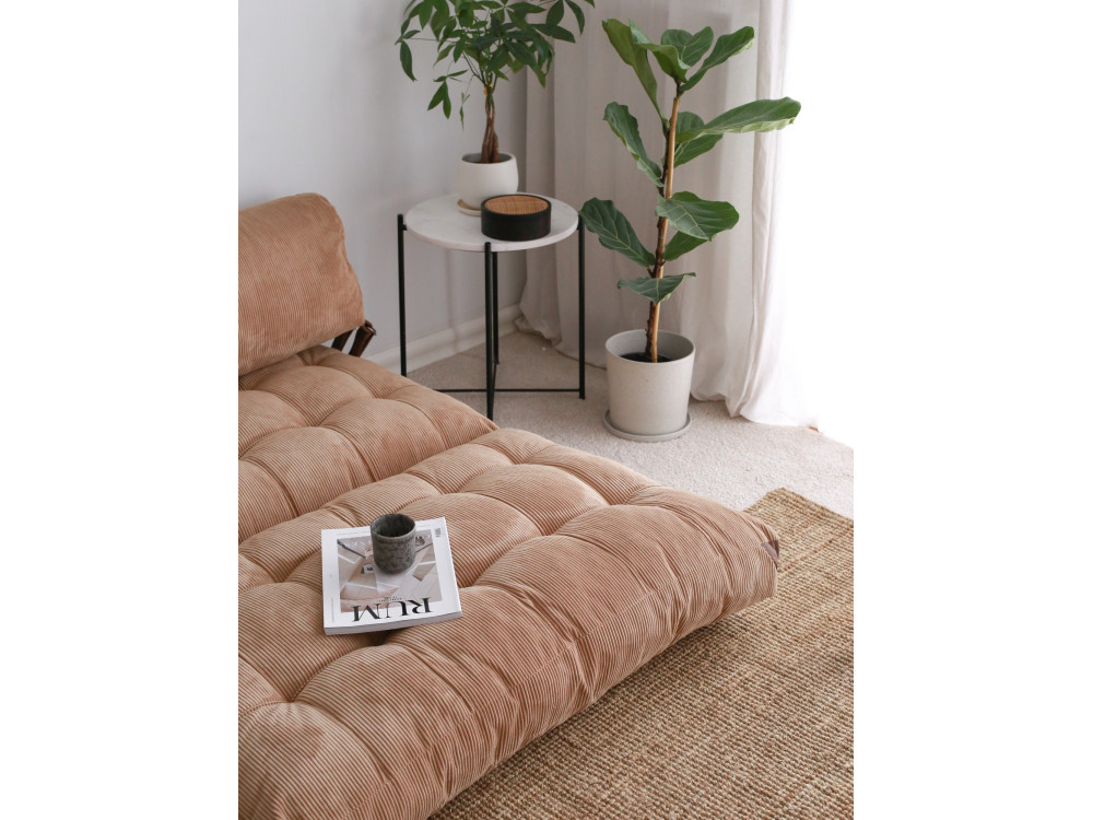2-seater fabric sofa bed "Fold" - 120 x 75 x 79 cm - Brown