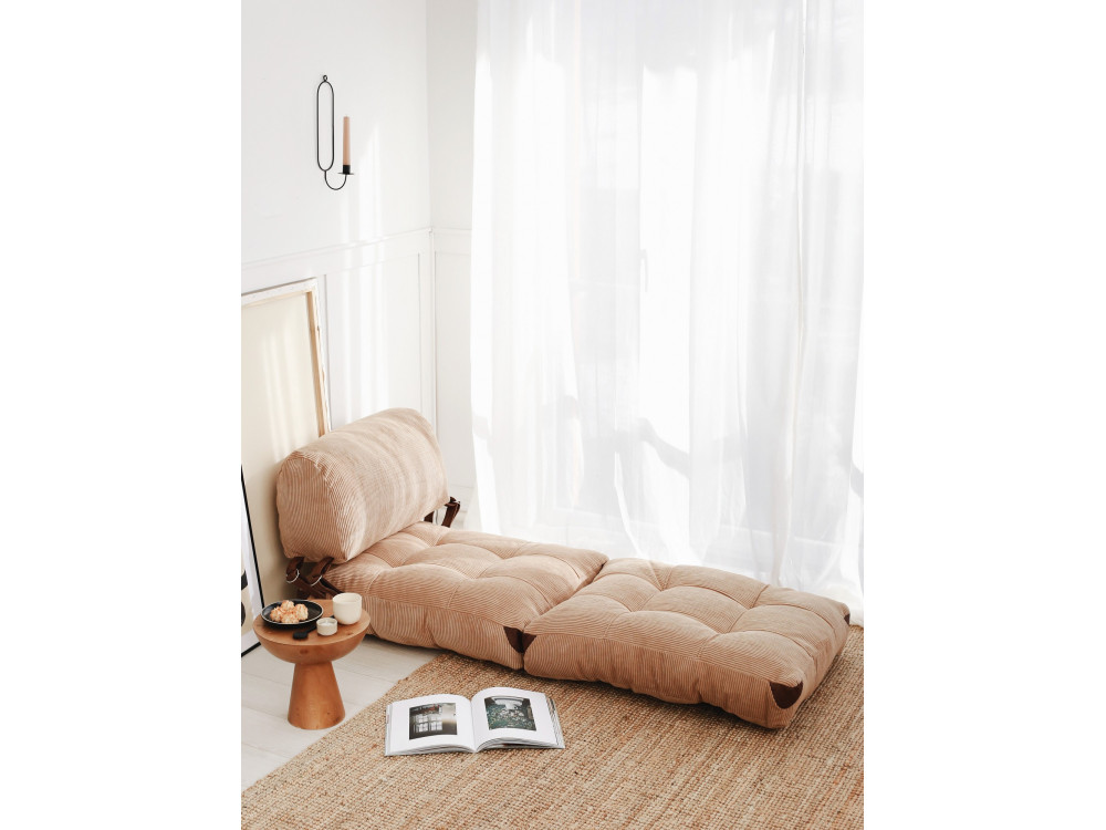 Fold" fabric armchair-bed - 80 x 60 x 70 cm - Brown