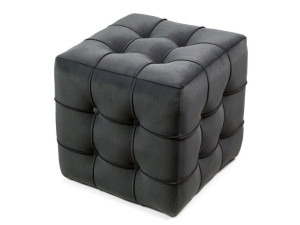 Lizbon" velvet pouffe - 42 x 42 x 42 cm - Grey