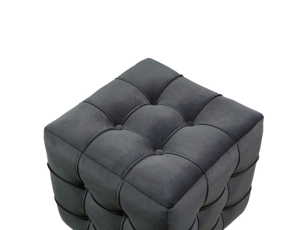 Lizbon" velvet pouffe - 42 x 42 x 42 cm - Grey