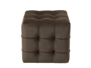 Lizbon" velvet pouffe - 42 x 42 x 42 cm - Brown