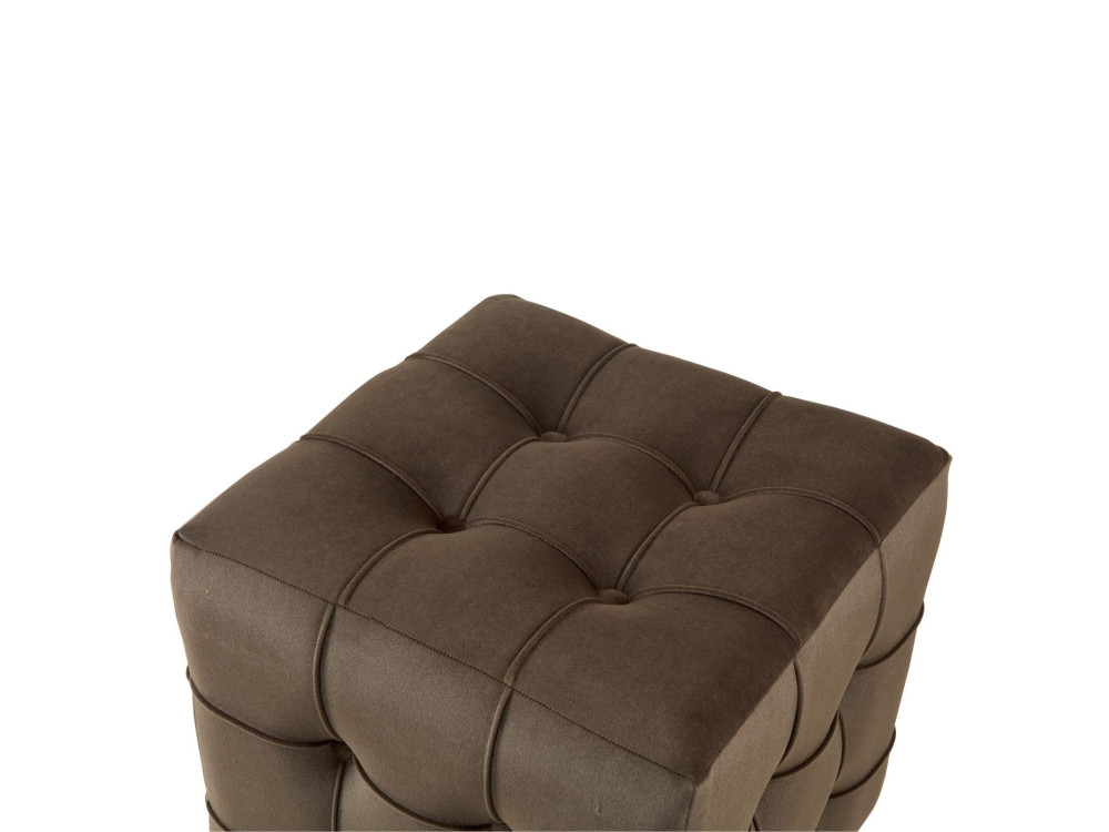 Lizbon" velvet pouffe - 42 x 42 x 42 cm - Brown